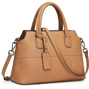 Kattee Genuine Leather Handbags for Women, Soft Hobo Satchel Shoulder Crossbody Bags Ladies Purses(Brown)