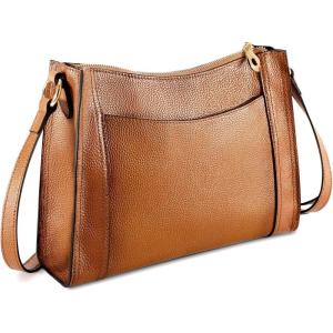 Kattee Leather Purses and Handbags for Women Crossbody Stachel Shoulder Bags(Brown)
