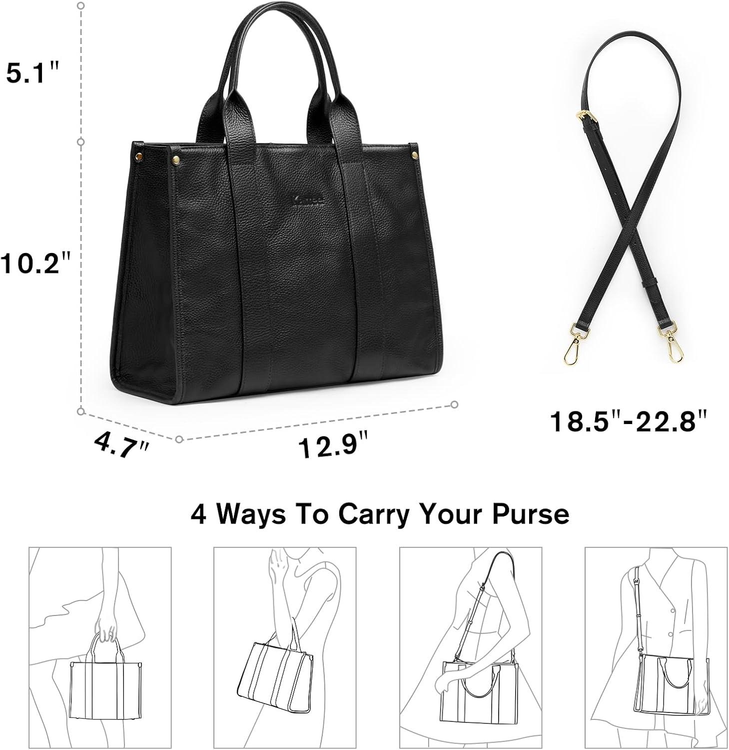 imageKattee Leather Tote Bag for Women Womens Purses and Handbags with Adjustable Strap