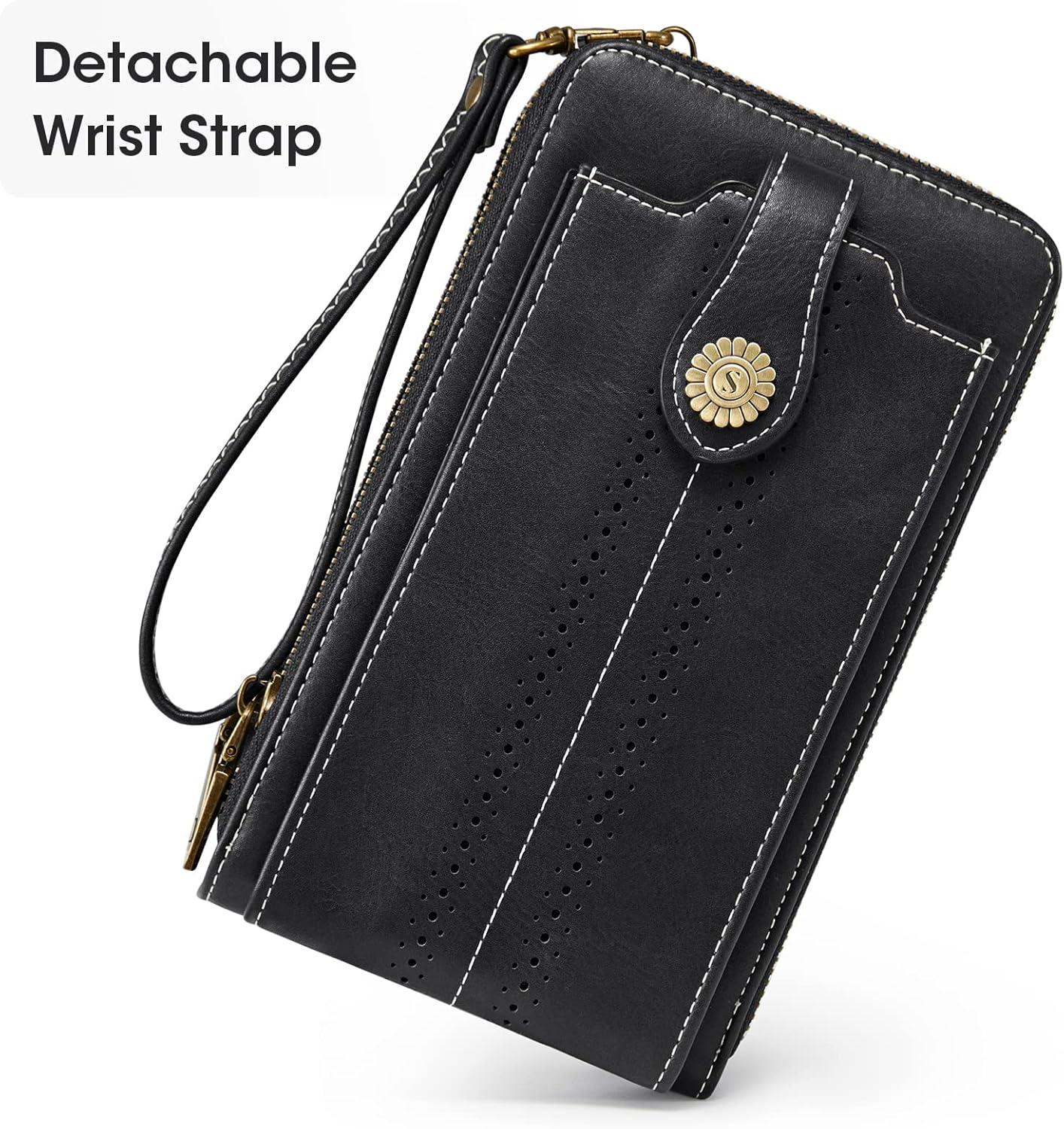 imageKattee Phone Purse for Women Small Crossbody Bags for Women Vegan Leather Wristlet Wallets Phone Bag with RFID Blocking