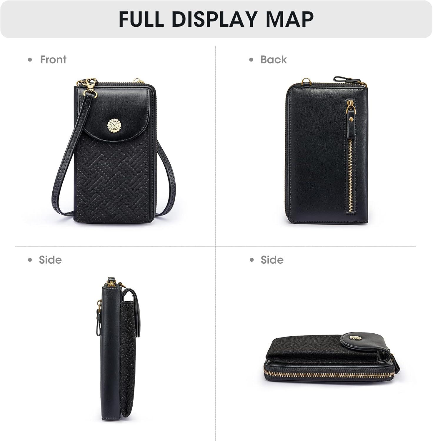 imageKattee Small Phone Purse for Women Cell Phone Crossbody Bag Vegan Leather Wallet Purses Handbags with RFID Blocking