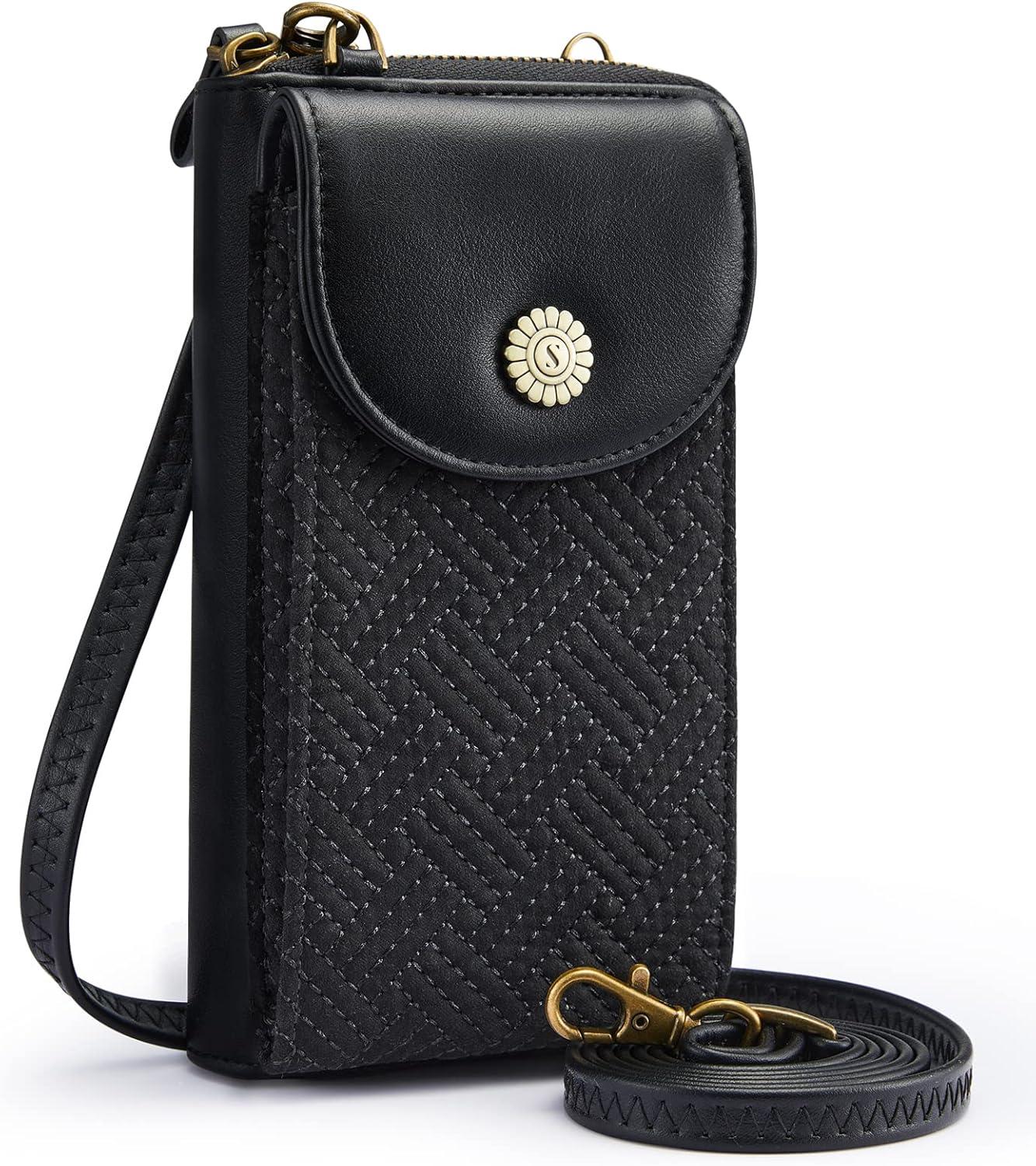 imageKattee Small Phone Purse for Women Cell Phone Crossbody Bag Vegan Leather Wallet Purses Handbags with RFID Blocking