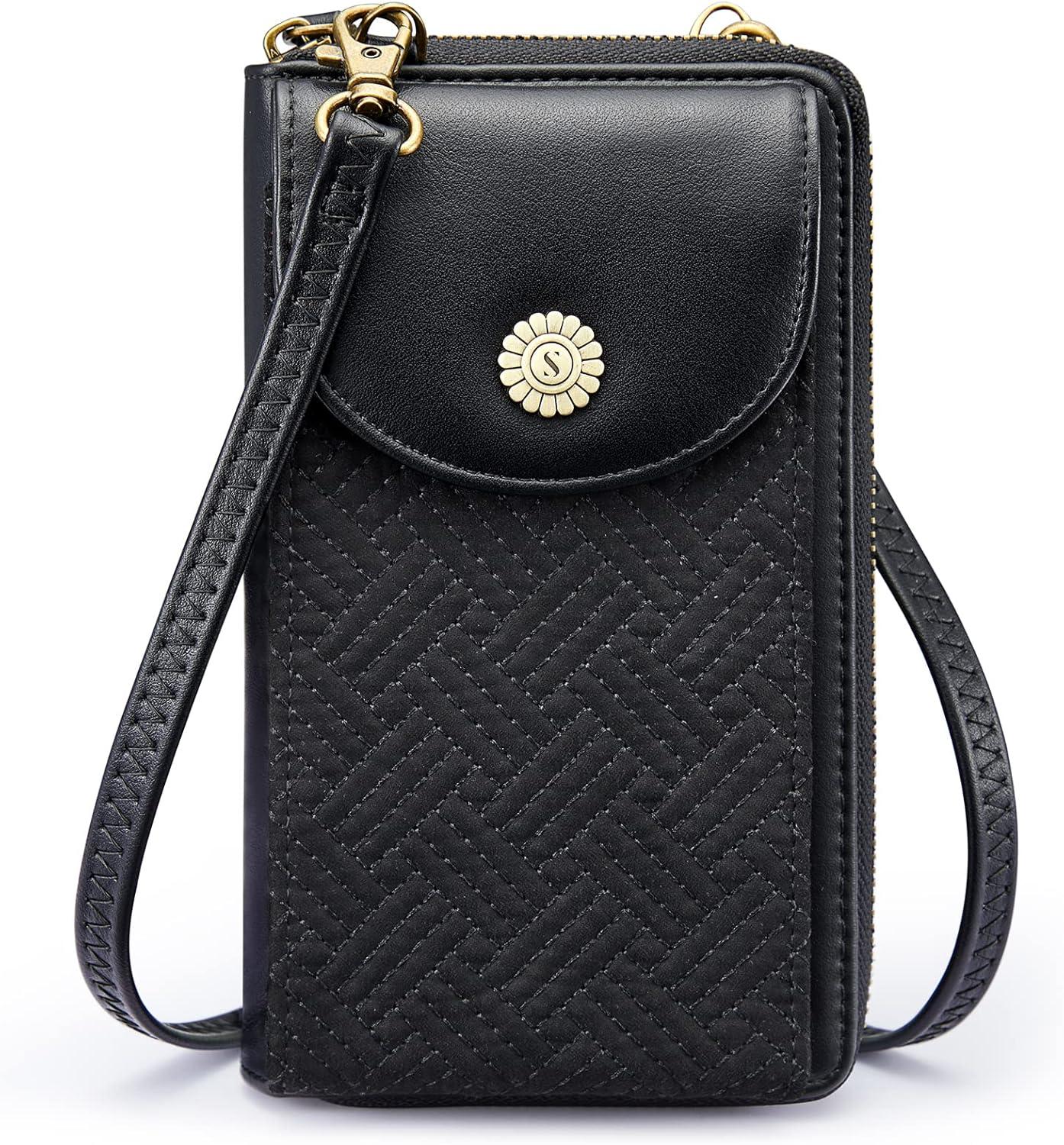 imageKattee Small Phone Purse for Women Cell Phone Crossbody Bag Vegan Leather Wallet Purses Handbags with RFID Blocking