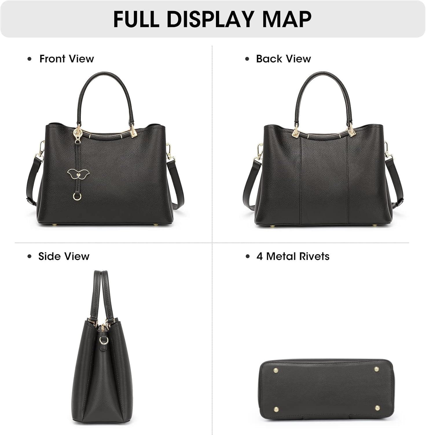 imageKattee Women Soft Genuine Leather Satchel Bags Top Handle Crossbody Purses and Handbags