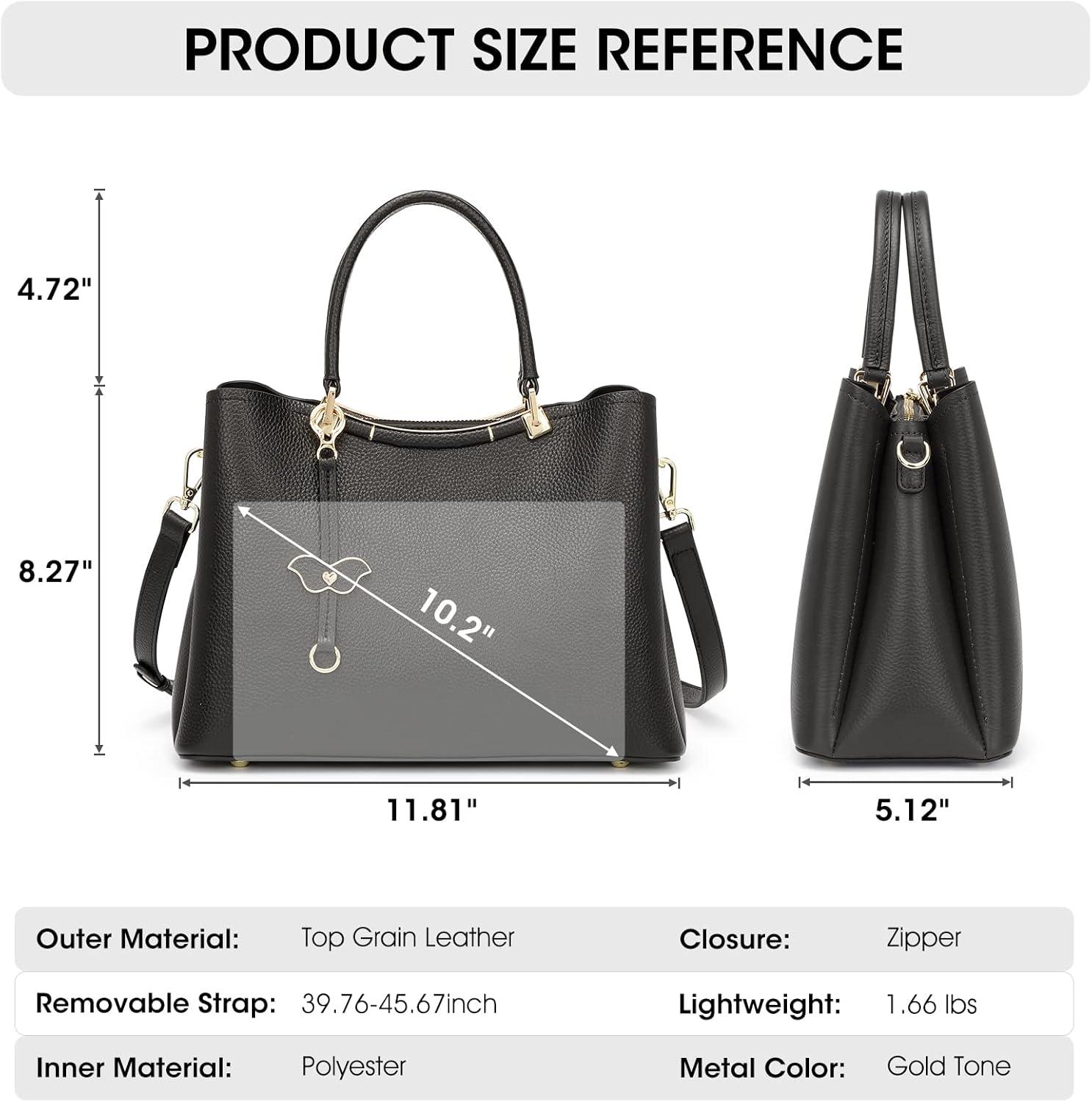 imageKattee Women Soft Genuine Leather Satchel Bags Top Handle Crossbody Purses and Handbags