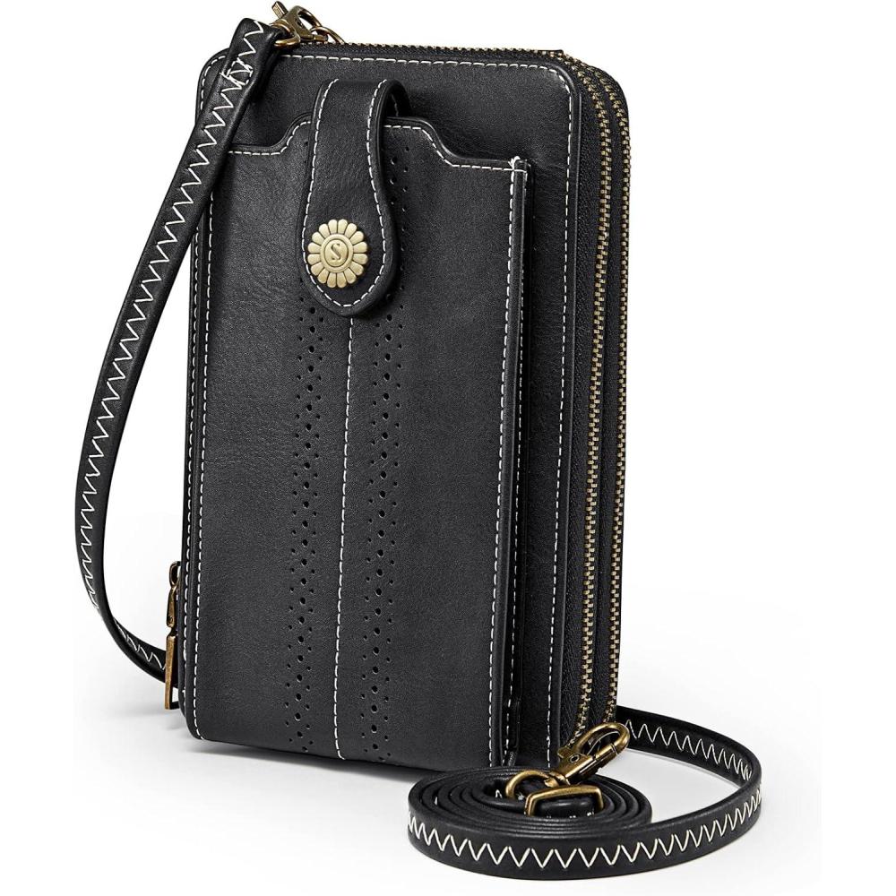 imageKattee Phone Purse for Women Small Crossbody Bags for Women Vegan Leather Wristlet Wallets Phone Bag with RFID Blocking
