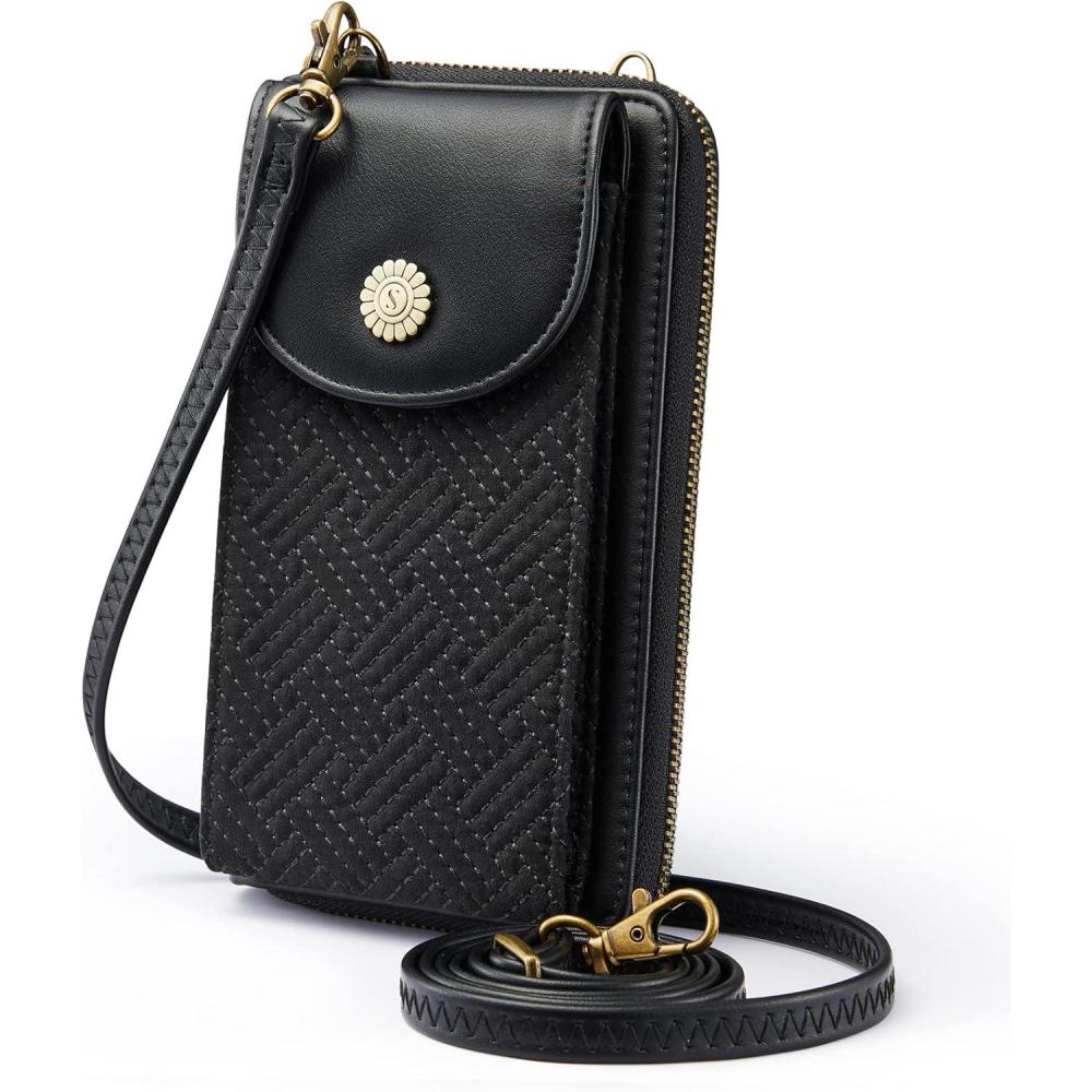 imageKattee Small Phone Purse for Women Cell Phone Crossbody Bag Vegan Leather Wallet Purses Handbags with RFID Blocking