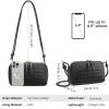 Kattee Crossbody Bags for Women Trendy Small Woven Handbags Soft Shoulder Purses Travel Top Grain Leather(Black)
