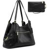 Kattee Women Genuine Leather Totes Shoulder Bag Satchel Purses and Handbags 2Pcs Set