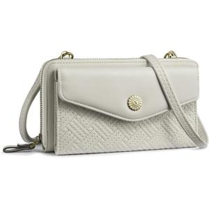Kattee Wristlet Wallets for Women Crossbody Cell Phone Purse RFID Blocking with Card Holder(Light Grey)