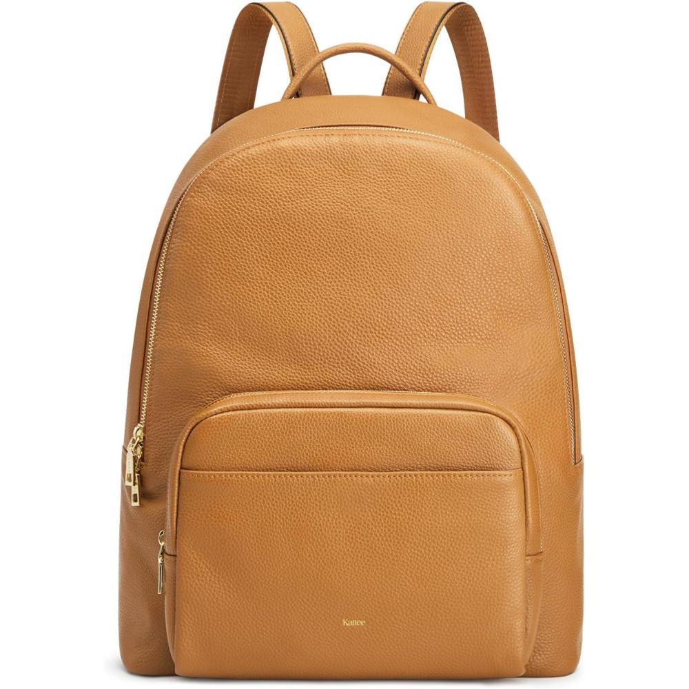 imageKattee Leather Backpacks for WomenFashion Multifuction Bag with Card Zipper Bag Attached at the Back for Travel Work Shopping and School BlackBrown