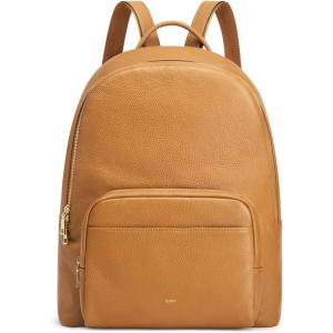 Kattee Leather Backpacks for Women,Fashion Multi-fuction Bag with Card Zipper Bag Attached at the Back for Travel Work Shopping and School, Black(Brown)