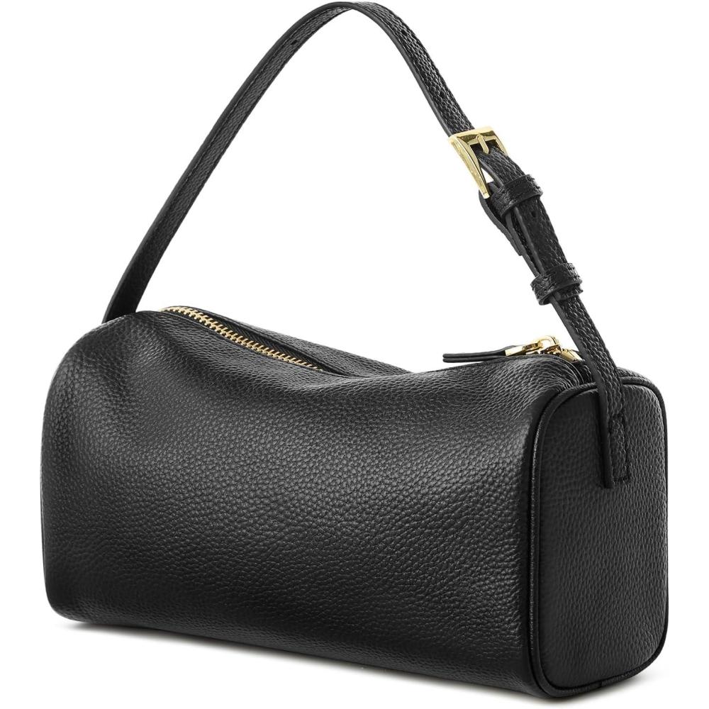 imageKattee Top Grain Leather Crossbody Bags for Women Crossbody Purses for Women Small Hobo Bags with Adjustable StrapBlack