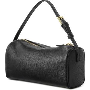 Kattee Top Grain Leather Crossbody Bags for Women, Crossbody Purses for Women, Small Hobo Bags with Adjustable Strap(Black)