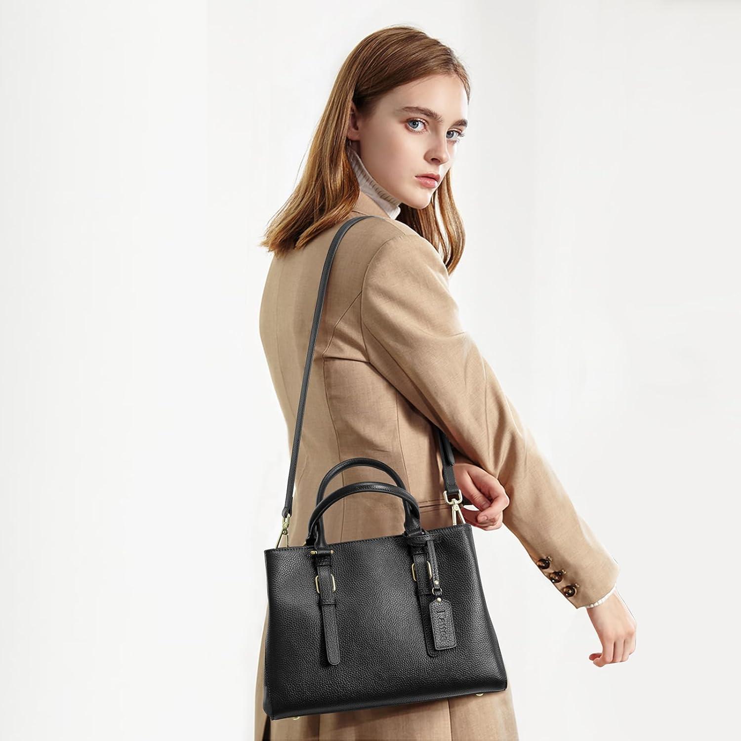 imageKattee Leather Purses and Handbags for Women Shoulder Bags Soft Top Handle Crossbody Satchel Tote