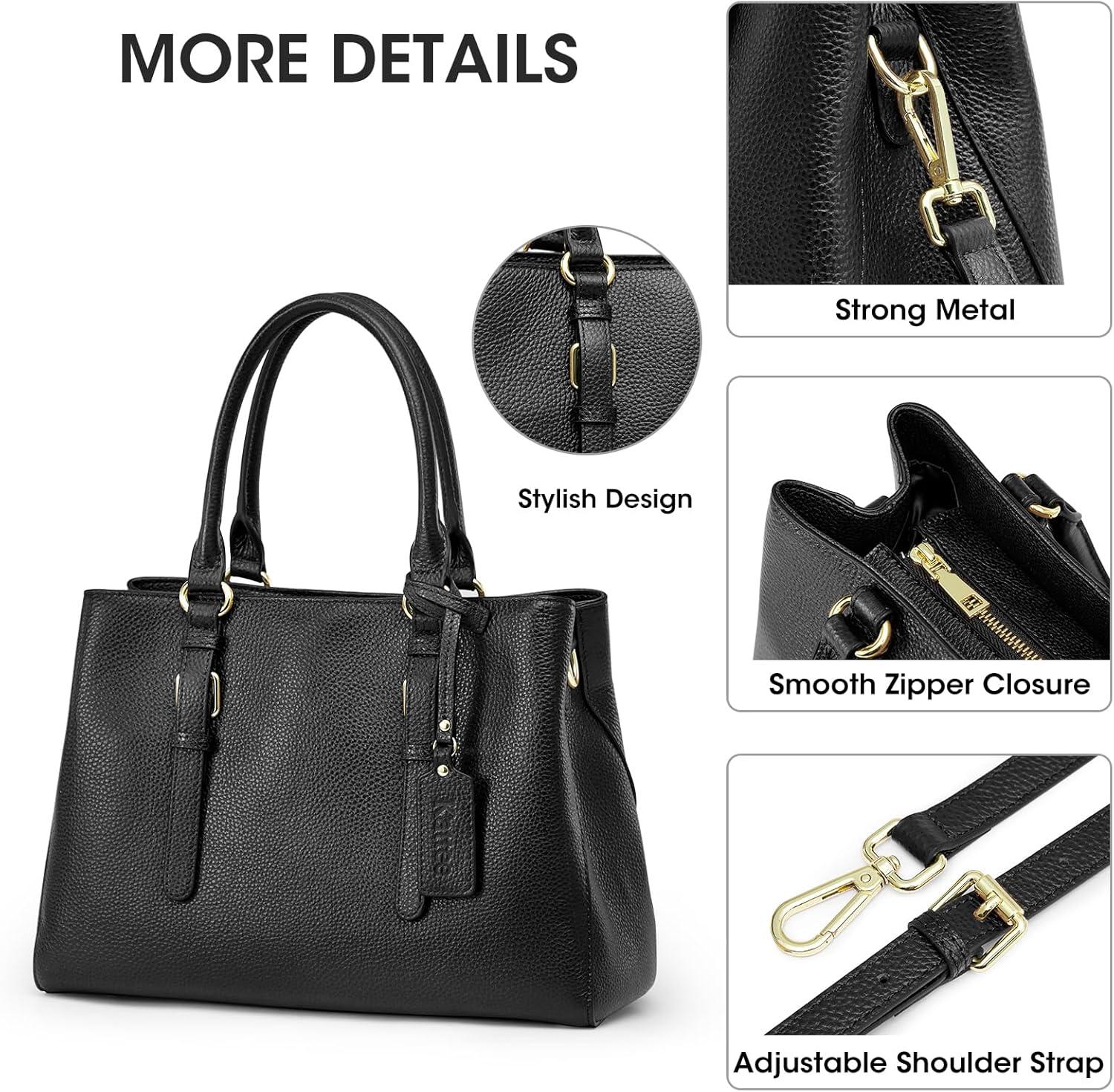 imageKattee Leather Purses and Handbags for Women Shoulder Bags Soft Top Handle Crossbody Satchel Tote