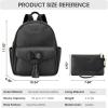 Kattee Genuine Leather Backpack Purse for Women, Anti-theft Fashion Ladies Medium 2Pcs Set Shoulder Bag, Black