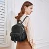 Kattee Genuine Leather Backpack Purse for Women, Anti-theft Fashion Ladies Medium 2Pcs Set Shoulder Bag, Black