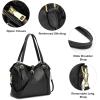 Kattee Women Genuine Leather Soft Totes Shoulder Hobo Purses and Handbags Top Handle Bags (Black)