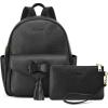 Kattee Genuine Leather Backpack Purse for Women, Anti-theft Fashion Ladies Medium 2Pcs Set Shoulder Bag, Black