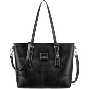 Kattee Genuine Leather Tote Bag for Women Work Shoulder Crossbody Purses Ladies Handbags