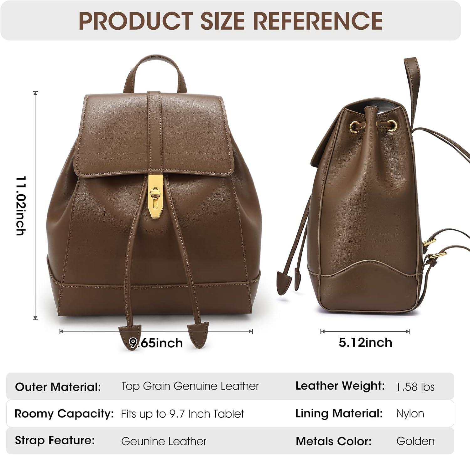 imageKattee Leather Backpack Purse for Women Fashion Ladies Shoulder Bag Medium Size