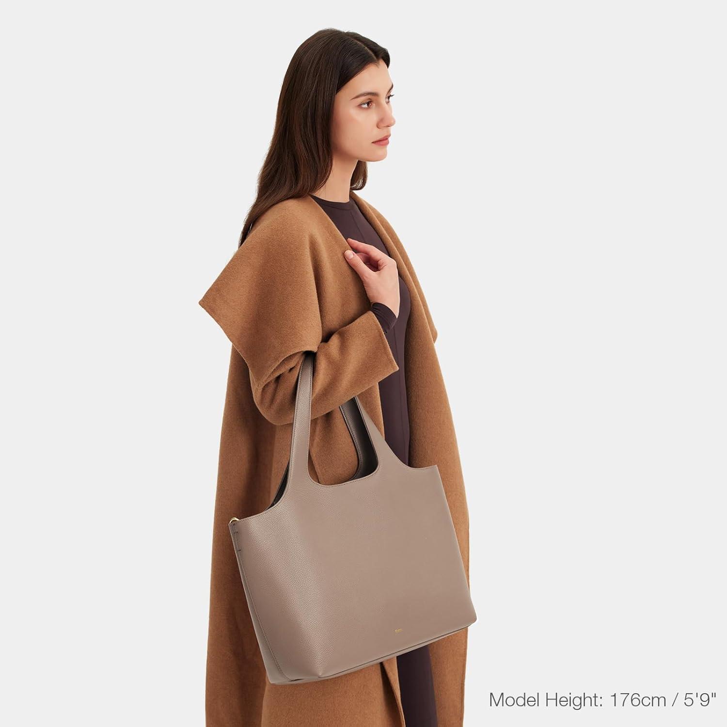 imageKattee Leather Tote Bag for Women Soft Leather Purses and Handbags Large Crossbody Shoulder Bag