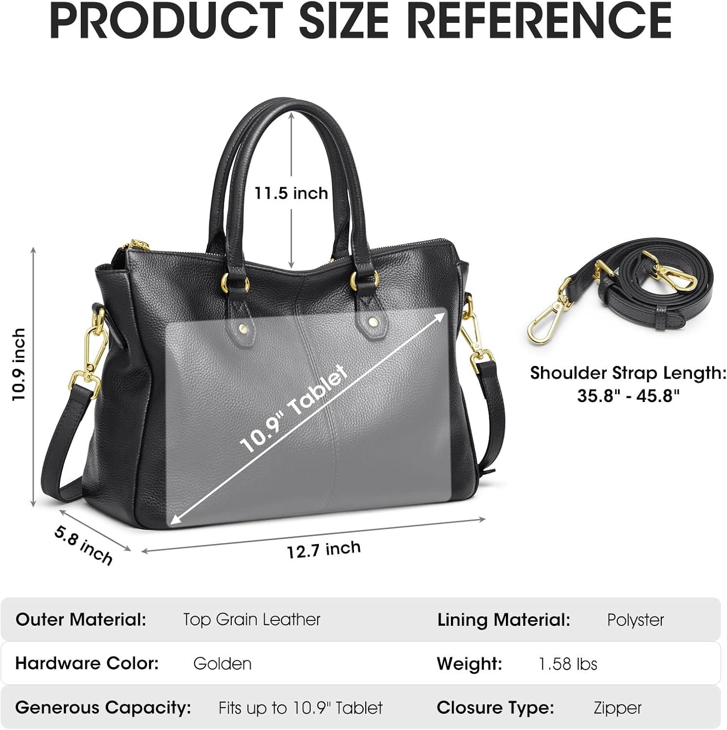 imageKattee Soft Leather Tote Bags for Women Shoulder Satchel Purses and HandbagsBlack