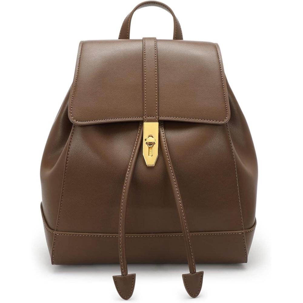 imageKattee Leather Backpack Purse for Women Fashion Ladies Shoulder Bag Medium Size