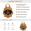 Kattee Genuine Leather Backpack Purse for Women, Anti-theft Fashion Ladies Medium 2Pcs Set Shoulder Bag, Brown