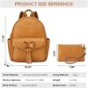 Kattee Genuine Leather Backpack Purse for Women, Anti-theft Fashion Ladies Medium 2Pcs Set Shoulder Bag, Brown