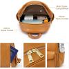 Kattee Genuine Leather Backpack Purse for Women, Anti-theft Fashion Ladies Medium 2Pcs Set Shoulder Bag, Brown