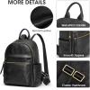 Kattee Genuine Leather Backpack Purse for Women Multi-functional Elegant Daypack Soft Leather Shoulder Bag Shopping Trip, Medium, Light Green(Black)