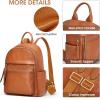 Kattee Genuine Leather Backpack Purse for Women Multi-functional Elegant Daypack Soft Leather Shoulder Bag Shopping Trip, Medium, Light Green(Brown)