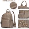 Kattee Genuine Leather Backpack Purse for Women Multi-functional Elegant Daypack Soft Leather Shoulder Bag Shopping Trip, Medium, Light Green(Khaki)