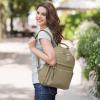 Kattee Genuine Leather Backpack Purse for Women Multi-functional Elegant Daypack Soft Leather Shoulder Bag Shopping Trip, Medium, Light Green(Light Green)
