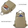 Kattee Genuine Leather Backpack Purse for Women Multi-functional Elegant Daypack Soft Leather Shoulder Bag Shopping Trip, Medium, Light Green(Light Green)
