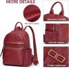 Kattee Genuine Leather Backpack Purse for Women Multi-functional Elegant Daypack Soft Leather Shoulder Bag Shopping Trip, Medium, Light Green(Wine Red)