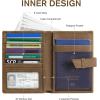 Kattee Genuine Leather Passport Holder with RFID Blocking, Bifold Travel Wallet for Men, Brown