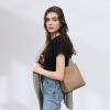 Kattee Leather Handbags for Women 2026, Soft Shoulder Tote Crossbody Purses Bucket Bags with 2 Detachable Straps(Apricot)