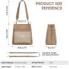 Kattee Leather Handbags for Women 2026, Soft Shoulder Tote Crossbody Purses Bucket Bags with 2 Detachable Straps(Apricot)