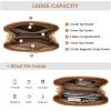 Kattee Leather Handbags for Women 2026, Soft Shoulder Tote Crossbody Purses Bucket Bags with 2 Detachable Straps(Brown)