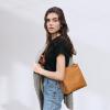 Kattee Leather Handbags for Women 2026, Soft Shoulder Tote Crossbody Purses Bucket Bags with 2 Detachable Straps(Brown)