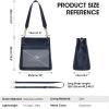 Kattee Leather Handbags for Women 2026, Soft Shoulder Tote Crossbody Purses Bucket Bags with 2 Detachable Straps(Dark Blue)