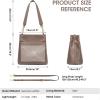 Kattee Leather Handbags for Women 2026, Soft Shoulder Tote Crossbody Purses Bucket Bags with 2 Detachable Straps(Khaki)