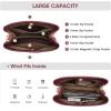 Kattee Leather Handbags for Women 2026, Soft Shoulder Tote Crossbody Purses Bucket Bags with 2 Detachable Straps(Wine Red)