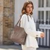 Kattee Leather Tote Shoulder Bag for Women, Leather Purse and Handbags Medium Size | Leather Purse(Khaki)
