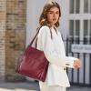 Kattee Leather Tote Shoulder Bag for Women, Leather Purse and Handbags Medium Size | Leather Purse(Wine Red)