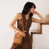 Kattee Small Leather Crossbody Bags for Women, Crossbody Cell Phone Purses Shoulder Handbags with Card Slots, RFID Blocking(Brown)
