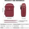 Kattee Small Leather Crossbody Bags for Women, Crossbody Cell Phone Purses Shoulder Handbags with Card Slots, RFID Blocking(Wine Red)